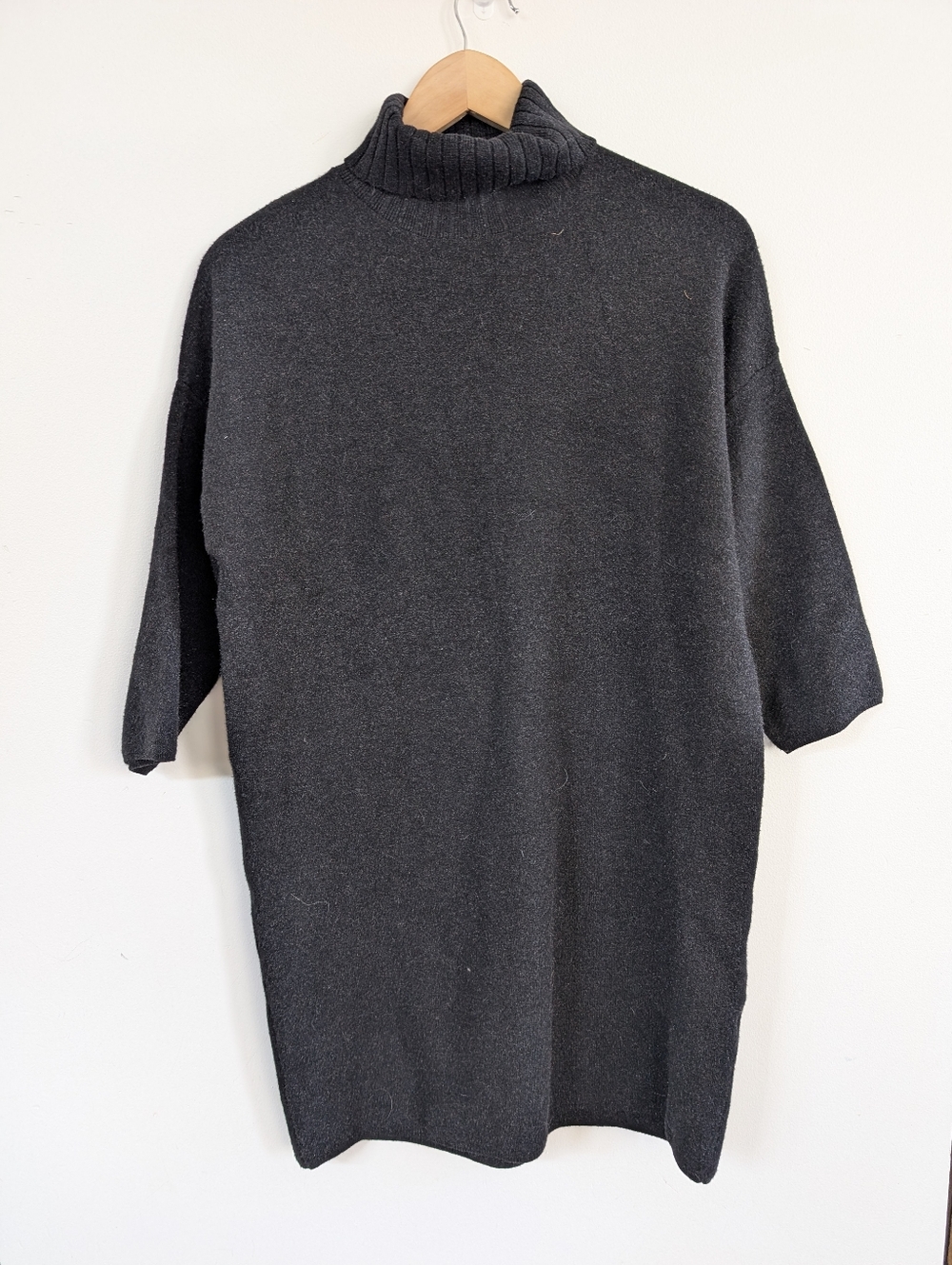 Pomander Place Tuckernuck Noir Vivianne Dress Turtleneck Mini Black Shimmer XS